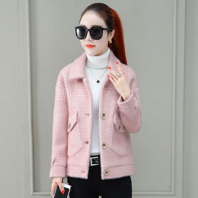 China Korean version of the wild fashion fragrance spring and autumn small thick short woolen new mink velvet jacket breathable women's 2021 for sale