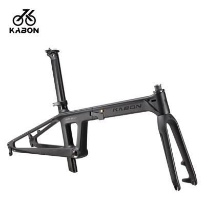 China Factory Wholesale Carbon 20inch Folding Bike Frame 20inch Carbon Fiber Folding Bike Frame Include Frame Seatpost Fork and Clamp for sale