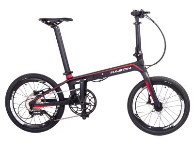 China Carbon fiber style New wholesale 9S lightweight folding bike carbon fiber folding bike 20 inch for sale