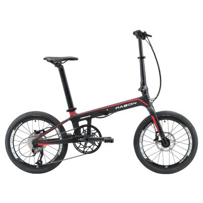 China Factory OEM carbon fiber KABON 20 inch carbon fiber folding bike shimano 9 speed foldable bike for sale