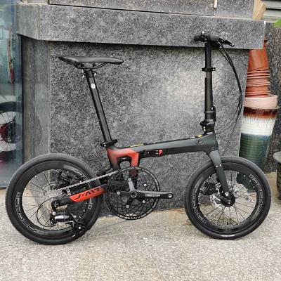 China Good Quality JAVA Carbon Folding Bike 8 Speed ​​16 Inch Carbon Fiber Mini Foldable Bicycle for sale