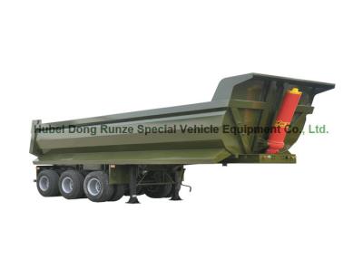 China Tri Axle Tipper Semi Trailer 30-40 Ton U Shape For Transport Stones / Rocks for sale