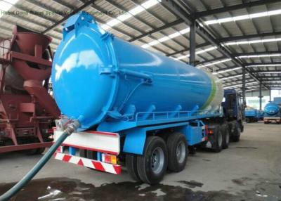 China 3 Axles Stainless Steel Oilfield Sewage Vacuum Semi Trailer 22 - 30 CBM for sale