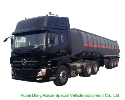 China Tri Axles Caustic Soda Chemical Delivery Truck For 30 - 45MT Sodium Hydroxide for sale