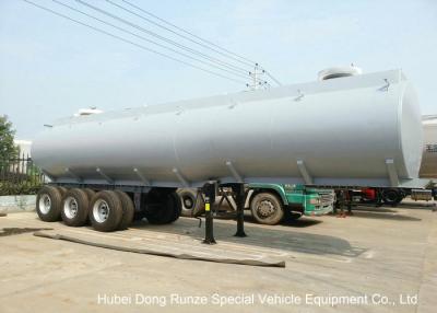 China De staal Gevoerde PE Aanhangwagens van de Weg Chemische Tank voor Vervoerbleekmiddel, Zoutzuur Te koop