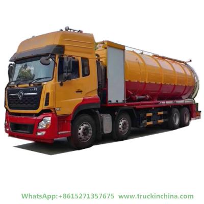 China 30ton de vacuüm Schoonmakende Vrachtwagen van de Rioolriolering (Gecombineerd het Wateruitwerpen WhatsApp van de Rioolsceptische put Hoge druk: +8615271357675 Te koop