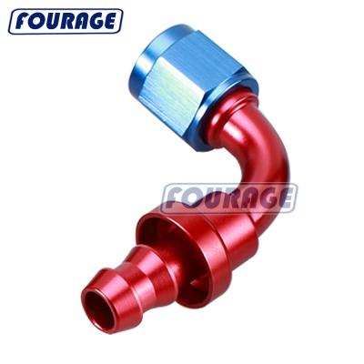 China 6061 Universal Wrapping Parts T6 Aluminum Female Anodized 90 Degree Elbow Swivel To Push Lock / On A Pipe End Pipe Connector Fitting for sale