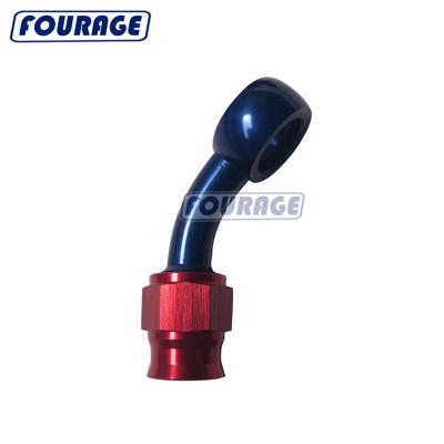 China Oil/Brake Reusable Grade Aluminum 45 Degree Crimp On Brake One Oil Banjo Hoses End End for sale