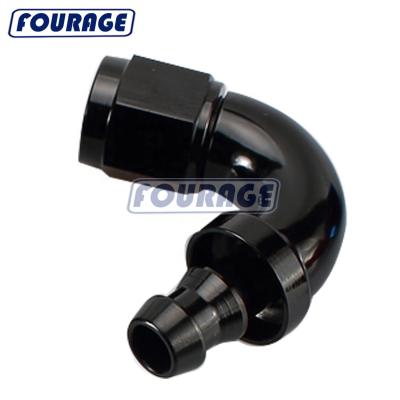 China Oil/Fuel/Water/Fluid Airline/Forged Aluminum 6061-T6 150 Degree Full Flow Unbroken Barb Push On Lock Hose One Piece End One Fitting for sale