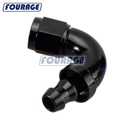 China Airline Oil/Fuel/Water/Fluid/Race Car Parts 120 Degree Full Flow Aluminum Female Elbow One Piece To Push On Lock Pipe Ends Fitting for sale