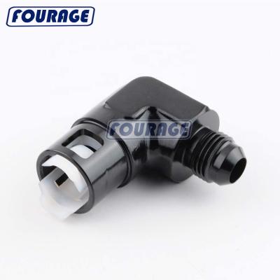 China 90 Degree Aluminum Male Quick Connect / Disconnect Hose Fittings A Rocket To SAE Hardline Quick Connect / Disconnect EFI Fuel Line Hose Adapter Fittings for sale