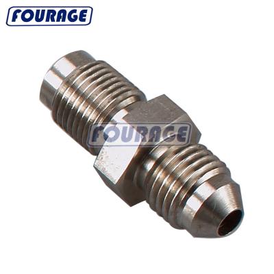 China AN3 Compression Fit To M10x1.0 Inverted Straight Union Tube Hose End Male 3/8x24 Thread Stainless Steel Male 3/8x24 Thread Flare Brake Adapter for sale