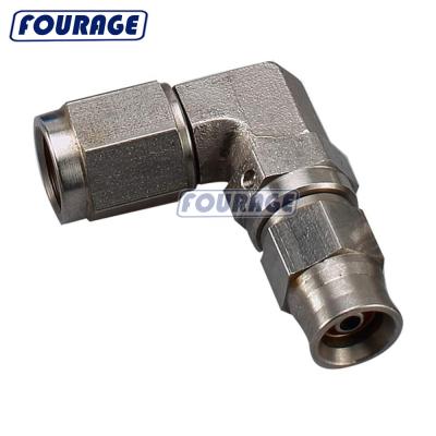 China High Quality Fit Female Thread AN3 3 Stainless Steel 90 Degree Compression Gasoline and Oil Ends of a Clutch Brake PTFE Hose for sale