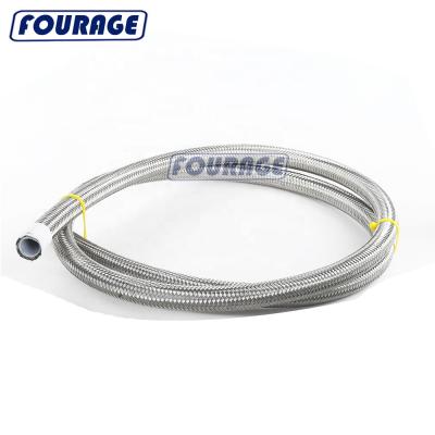 China 6AN High Pressure Reinforced Fuel Hose For E85 PTFE Brake Alcohol Fuel System Stainless Steel Braided Hose Gasoline And Oil Line for sale