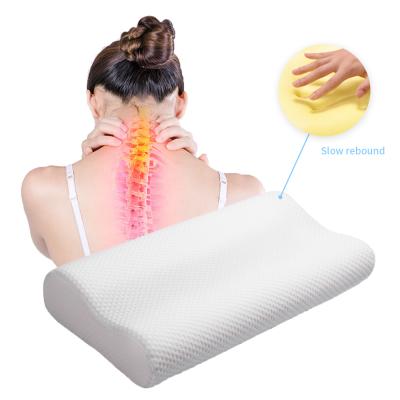 China Anti-Static Orthopedic Curved Vertebrae Neck Pain Relief B Shape Cervical Cutout Anti Snoring Sleep Bed Memory Foam Pillow for sale