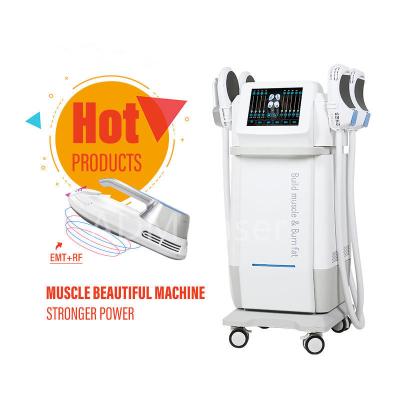 China 2023 New EMS High Intensity Weight Loss Muscle Stimulation EMS Shaping Fat Scupt Removal Weight Loss EMS+RF Slimming Machine for sale