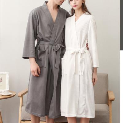 China Autumn QUICK DRY Wholesale Lightweight Luxury Plus Size Womens Sleepwear Designer Couples Bathrobe Waffle Couples Nightgown Lover Nightgowns for sale