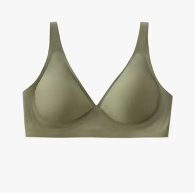 China QUICK DRY large breasts show small underwire thin style free vest type bra, thin up ultra-thin second breast support bra non-trace for sale