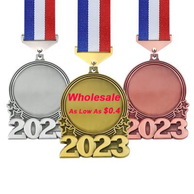 China Europe and America LY Wholesale 2023 Customs 3D Metal Awards Gold Sports Blank Medal Made in China for sale