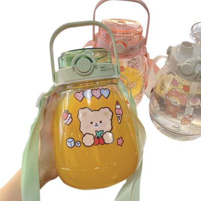 China Motivational Factory Price Viable Cheap Plastic Color Changing Gallon With Straw Large Capacity Water Bottle for sale