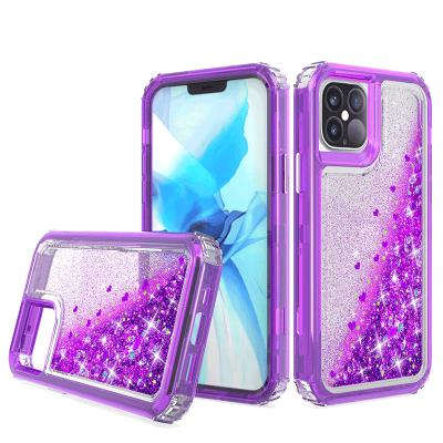 China Cozy Glitter Quicksand 3 IN 1 Combo Case For iPhone For Samsung For LG Models Cell Phone Case for sale