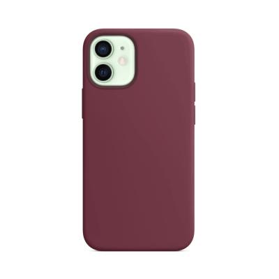 China Fanshion 64 Colors Simple Liquid Silicone Rubber Phone Cover For iPhone 12 Official Case for sale