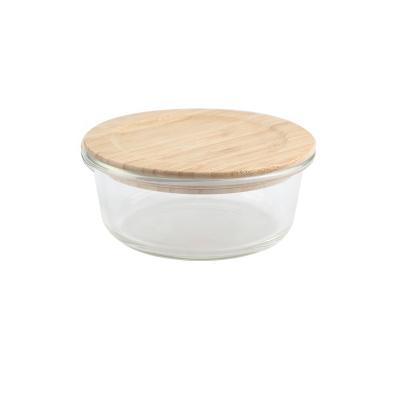 China Freshness Preservation LULA 400 Modern Borosilicate Glass 600 Round 950ml Gasket Food Container Meal Prep Container LULA 400 With Bamboo Lid for sale