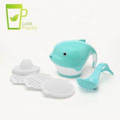 China LULA 350ml Whale Feeding Baby Supplement Viable Food Dishes Baby Food Chews Set Grinding Bowl for sale