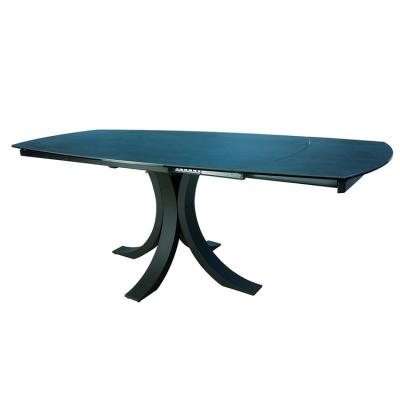 China (Other) High Quality And Low Price Custom Oval Glass Adjustable Dining Tables Modern Furniture for sale