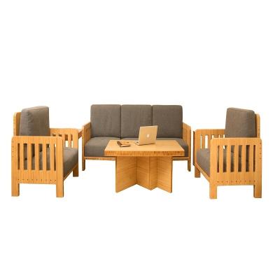 China Modern Design Office Furniture Sofa Set Reclining Bamboo Office Furniture Sofa Set 3 Seats for sale