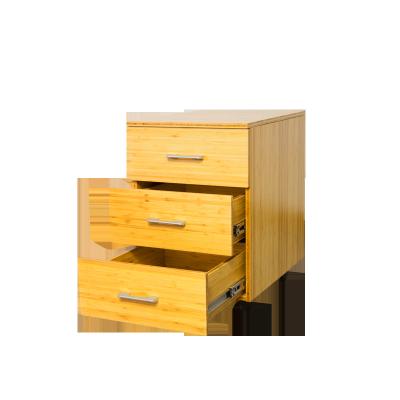 China Modern Office Furniture 2021 Sustainable New Design 3 Drawer Storage Cabinet Bamboo Chest for sale