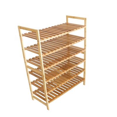 China 6 Layers Sundries Convertible Multifunctional Bamboo Storage Rack Bamboo Shoes Rack for sale