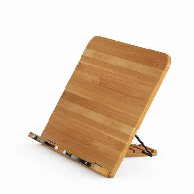 China Laptop Foldable Adjustable Stand Bamboo Reading Rest Stand Foldable Folding Desk Book Stand for sale