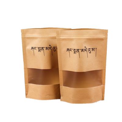 China Biodegradable Food Pouch Wrapping Paper Ziplock Zipper Bags Pouch Packaging With Window Smell Proof Zip Lock Clear Paper Bag for sale