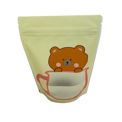 China Low MOQ Factory Price Recyclable Plastic Packaging Windowed Food Packaging Bags Smell Proof Edible Packaging Zipper Mylar Bags for sale