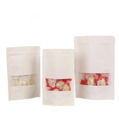 China Matte Clear Window Craft Flat Zipper Stand Lock Biodegradable Bottom Pouch Coffee Food Wrapping Paper Wrapping Bags for sale