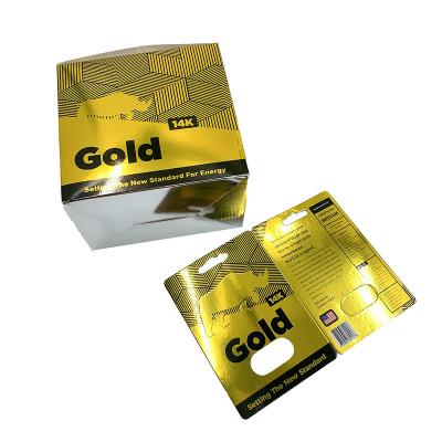 China Recycled Materials Sell Golden Rhino 14 K Capsule Pills Male Sexual Enlargement Enhancement Pills Packaging Paper Card & Box Wholesale Free Designs for sale