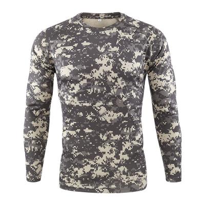 China Solid Color Breathable Round Quick Dry Long Sleeve Neck Multiple Colors Camouflage Combat Shirt for sale