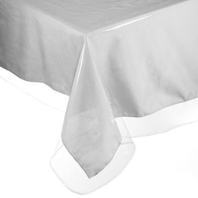 China Transparent Waterproof Oilproof PVC Table Cover PVC Clear Table Protector Transparent Waterproof for sale