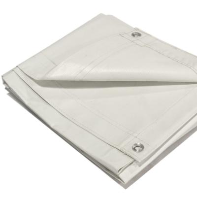 China Water Resistant 350gsm White Canvas Waterproof Tarpaulin PVC Sheet for sale