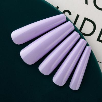 China Easy Apply& Remove 24pcs DIY Colorful Nails Long Tips With Fake Nail Ballerina XXXL Solid Color T Shaped Wholesale Price for sale