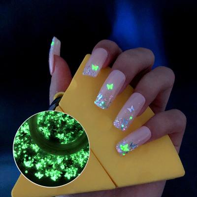 China Excellent Nail Art Effect Mixed Glow in Dark Nail Art Factory Supply Nail Glitter Holograms Nail Glitter for sale