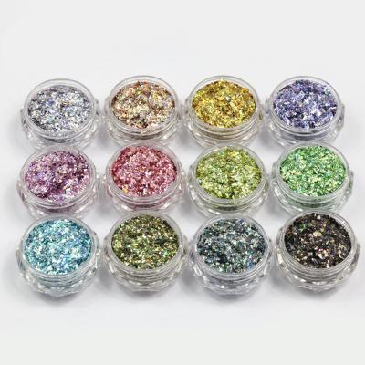 China 2x2 Irregular Cut Nail Glitter Bulk Kg Iridescent Sequin Flakes Laser Effect For Nail Art for sale