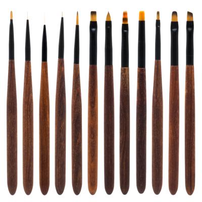 China Oval\Art Flat\Oval\Mini\Wooden Nail Art Brush Set Nylon Liner Liner Handle\Multi Popular Custom Private Label Art Brushes For Nail Art for sale