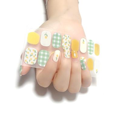 China Easy to Apply& Remove 16 Sheets Nail Polish Sticker Grid Style Wholesale Nail Polish Strips for sale