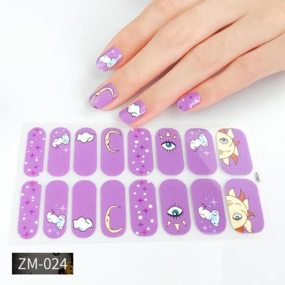 China Easy to Apply& Remove Private Label 16 Sheets Nail Polish Strips Starlight Printing Custom Wholesale Price Packaging for sale