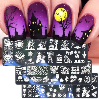 China Easy Apply Halloween Decorations Nail Art Tool Designer Nail Polish Stamping Template for sale