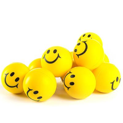 China Eco-friendly Material Custom Pu Happy Soft Large Anti Foam Funny Toy Smile Smiley Face Stress Ball for sale