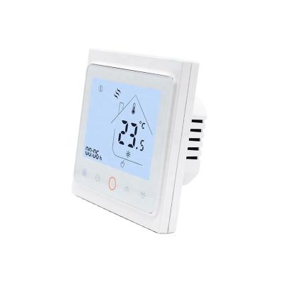 China Color Digital Room Touch Screen Smart Wifi Thermostat Nest Shaped 3rd Generation White Electric Floor Heating System CARBONWARM Te koop