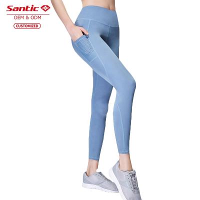 China OEM Breathable Yoga Pants Legging With Perforated Fabric Pocket Side for sale